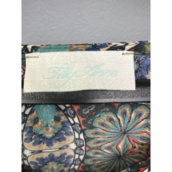 Tilly Anne Dress Womens small multi colored shift ruffled 3/4 sleeves - Picture 3 of 7